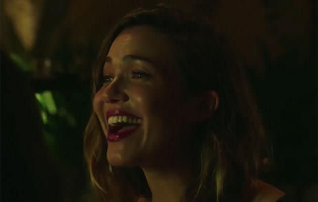 A smiling Lisa (Mandy Moore) agrees to go shark diving. Oh, how she will regret this decision. Source: Dimension Films