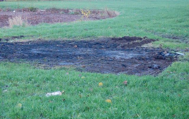 Damage caused at a park in Niddrie