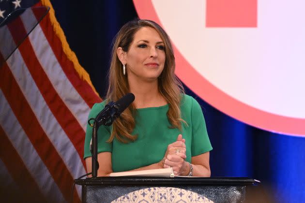 Ronna McDaniel speaks during the 2023 Republican National Committee Winter Meeting in Dana Point, California, on Jan. 27, 2023.