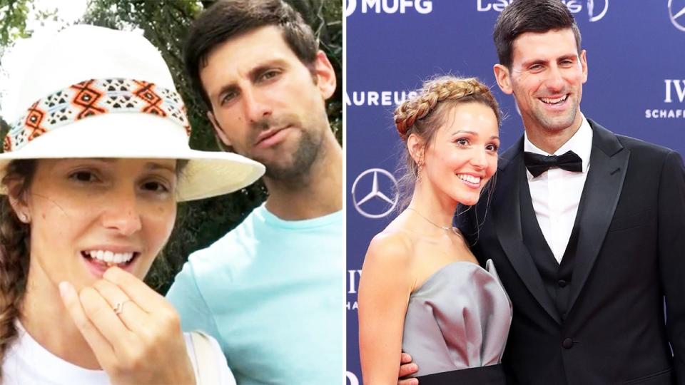 Pictured here, Jelena Djokovic and her tennis star husband, Novak.