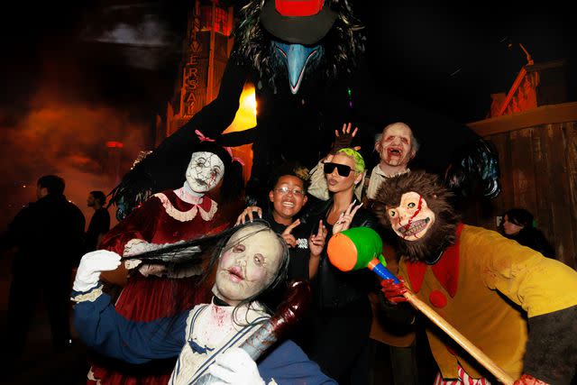 <p>Andrew Leos/Universal Studios Hollywood</p> Amber Rose and son Sebastian at Halloween Horror Nights