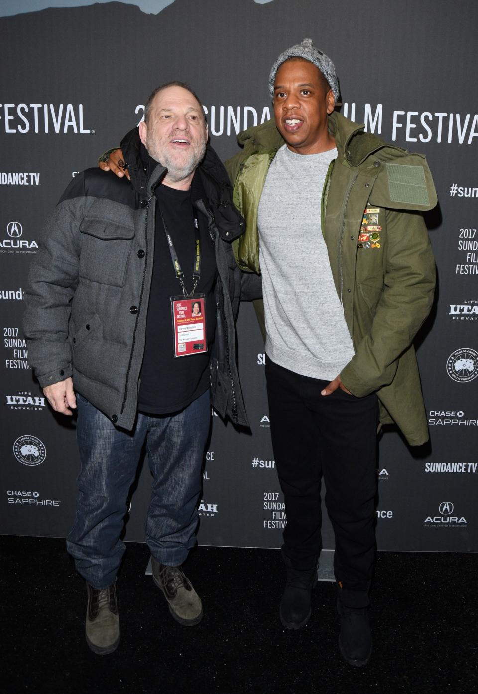 Film producer Harvey Weinstein and rapper Jay Z