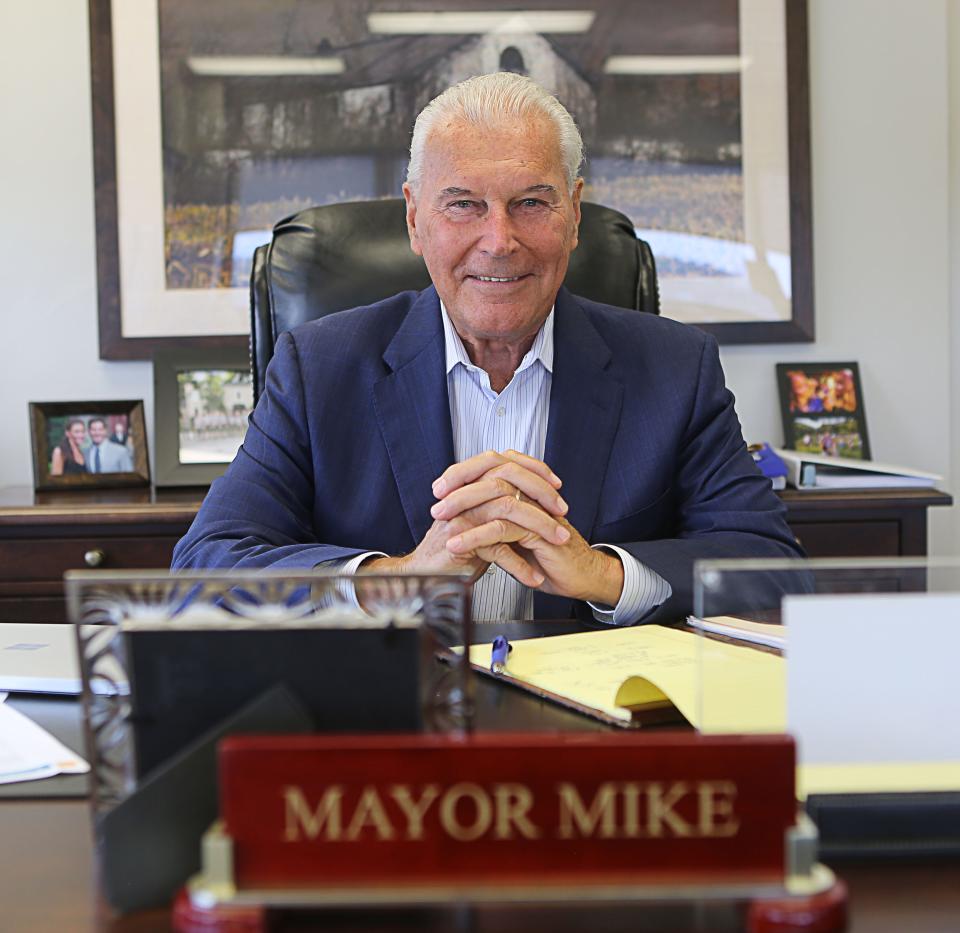 Wilmington Mayor Mike Purzycki sits behind his desk in his office on the ninth floor of the Louis L. Redding City/County on Wednesday July 5, 2023.