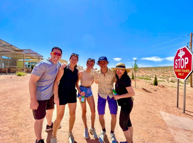 From right: The author is pictured with Bas, Anne, Ingrid and the author's husband at Lower Antelope Canyon in Arizona.