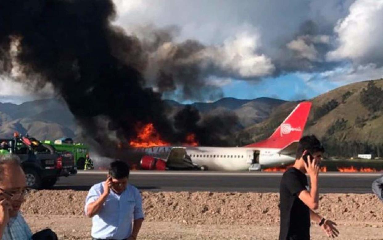 The plane left the runway before bursting into flames - Nomad SOS/Twitter