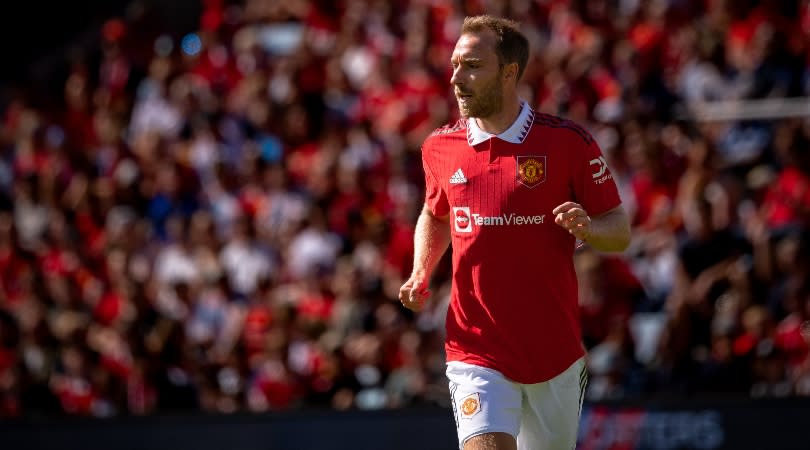  Christian Eriksen makes his Manchester United debut against Atletico Madrid in Oslo. 