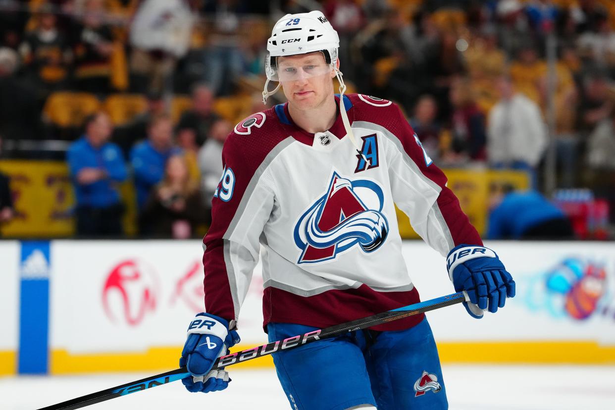 Colorado Avalanche center Nathan MacKinnon set a franchise record with 140 points.