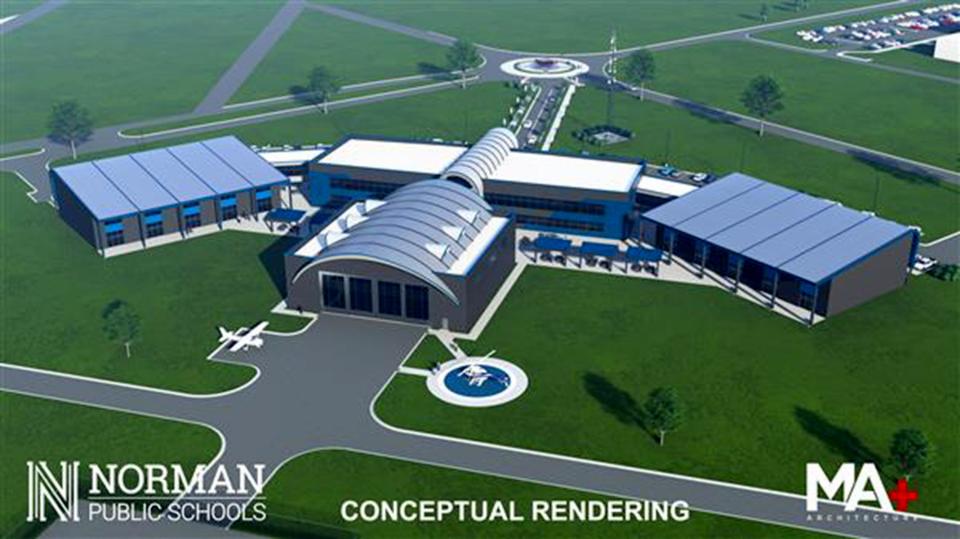 An artist's rendering for the Oklahoma Aviation Academy.