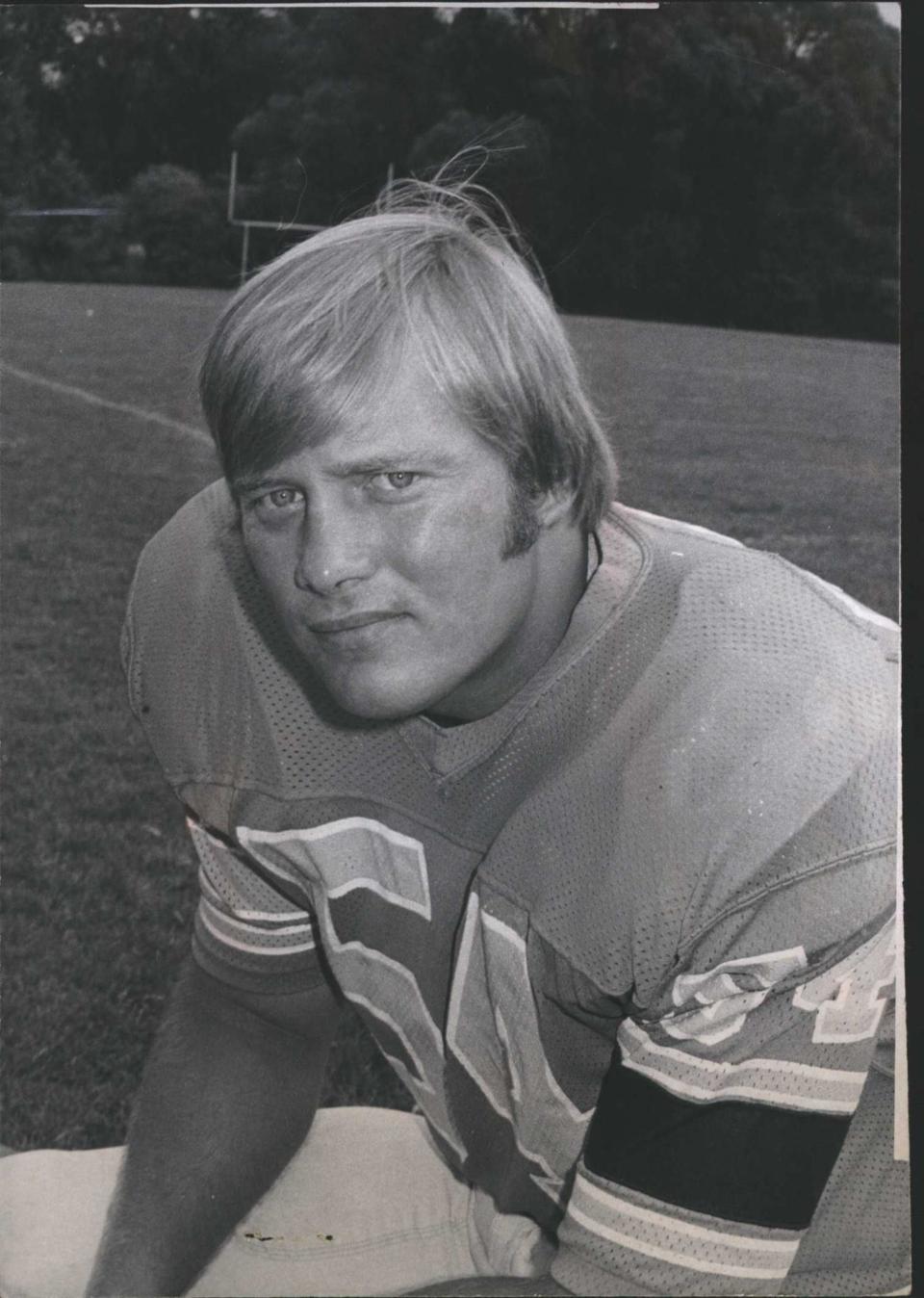 Detroit Lions center Ed Flanagan was a four-time Pro Bowler who appeared in 139 games (all starts) for the Lions from 1965-74. He was a fifth-round pick out of Purdue.