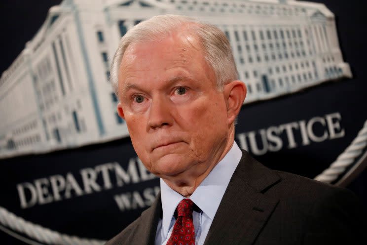 Attorney General Jeff Sessions at a Washington news conference, July 20, 2017. (Photo: Aaron P. Bernstein/Reuters)