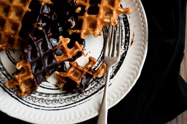 <strong>Get the <a href="http://www.dessertsforbreakfast.com/2011/02/orange-cinnamon-belgian-waffles-with.html">Orange Cinnamon Belgian Waffles with Dark Chocolate Hot Fudge recipe</a> from Desserts for Breakfast</strong>