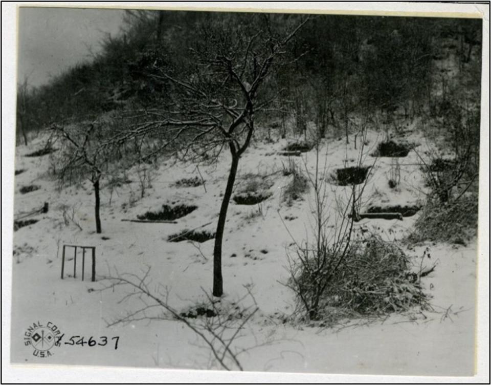 One of the pictures of the proposed York site that Mr Gregory included in his report on Mr Mastriano’s thesis. He alleged this, alongside a mismatching caption, were doctored by the state senator in his dissertation (National Archives Records Adminstration/Records of the office of the chief Signal Officer)