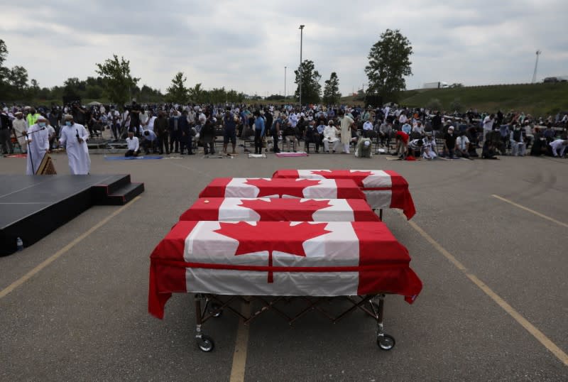 Funeral of the Afzaal family that was killed in what police describe as a hate-motivated attack, in London