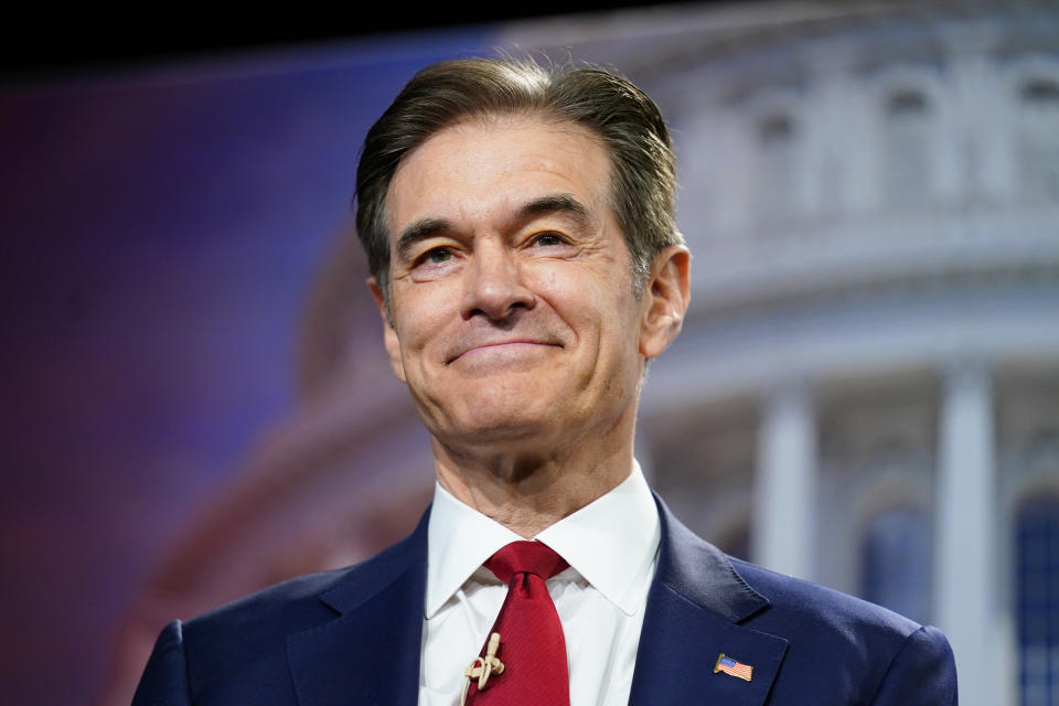 Mehmet Oz takes part in a forum for Pennsylvania Republican Senate candidates (Matt Rourke / AP file)