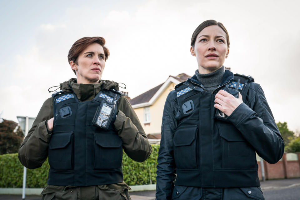 WARNING: Embargoed for publication until 00:00:01 on 16/03/2021 - Programme Name: Line of Duty S6 - TX: n/a - Episode: Line Of Duty - Ep 1 (No. n/a) - Picture Shows:  DI Kate Fleming (VICKY MCCLURE), DCI Joanne Davidson (KELLY MACDONALD) - (C) World Productions - Photographer: Steffan Hill