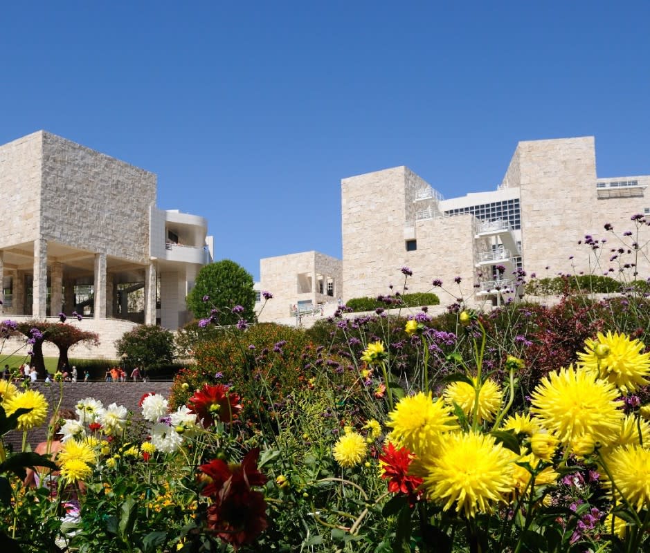 L.A.'s lofty Getty Center is as famous for its hilltop views, gardens, and vast travertine campus as it is for its pre-20th-century European paintings—including "Rembrandt Laughing" and <em>Van Gogh's "Irises." </em><p>Frédéric Soltan/Getty Images</p>