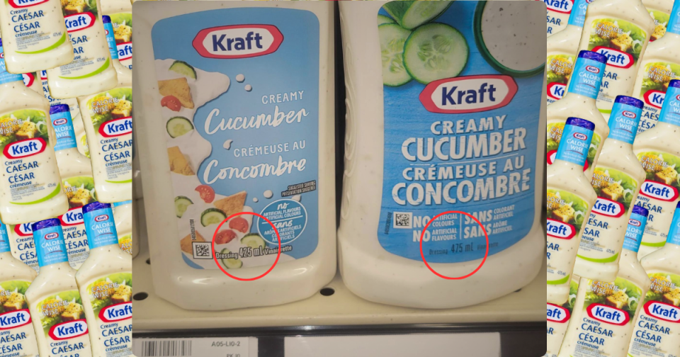 Grocery shoppers are ringing the alarm on the latest victim of shrinkflation, this time targeting a popular Kraft salad dressing line that is retailing for the same price despite its size diminishing by at least 10 per cent. 