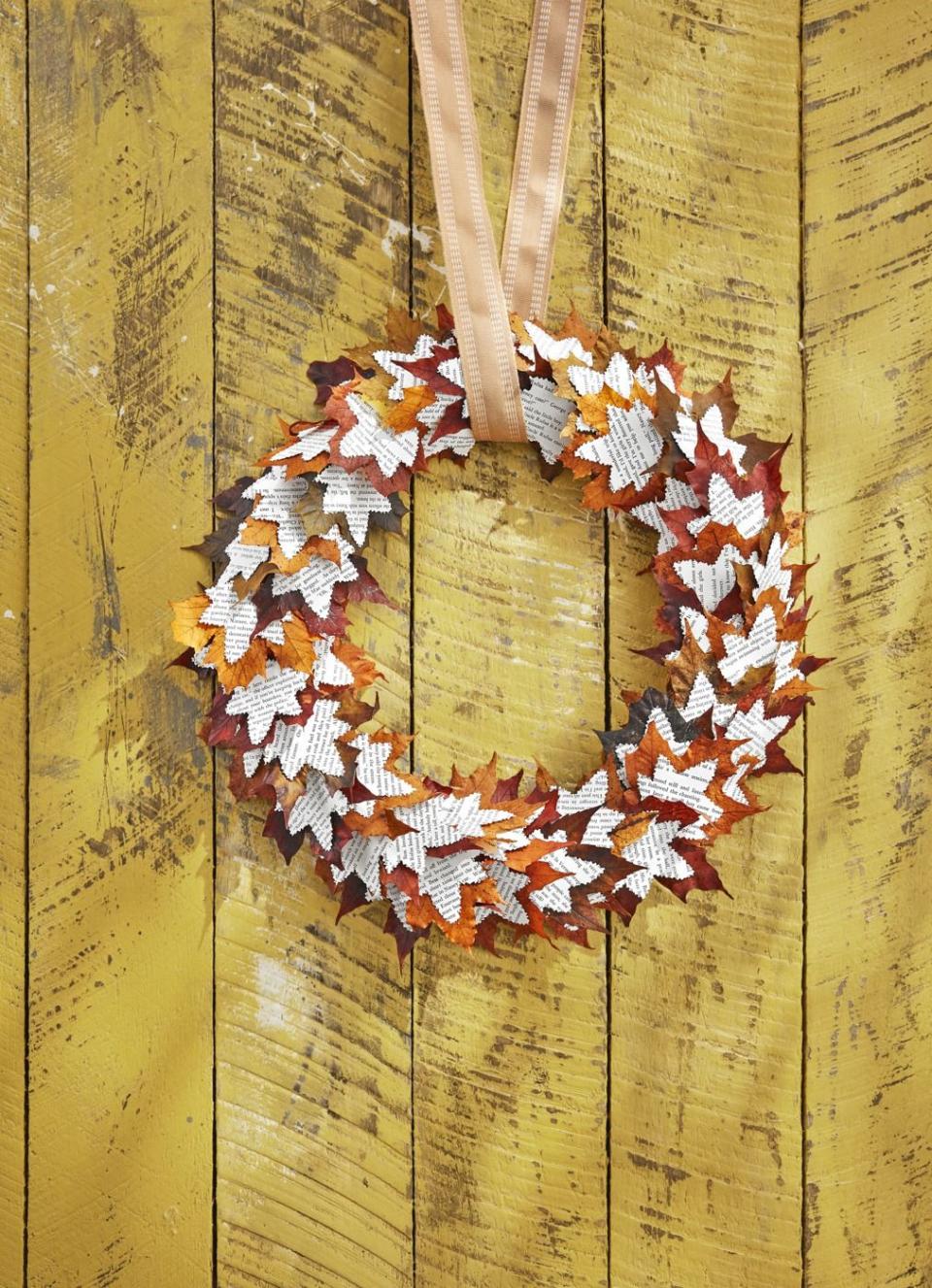 Book Leaves Wreath