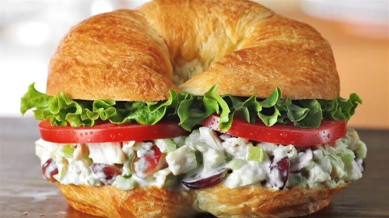 Chicken salad croissant sandwich