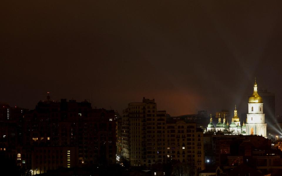 Explosions lit up the sky above Kyiv - REUTERS