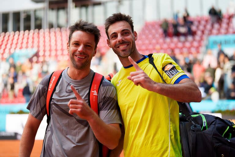 Zeballos y el español Granollers, en mayo pasado en Madrid, cuando se aseguraron el ascenso al número 1 del ATP Tour