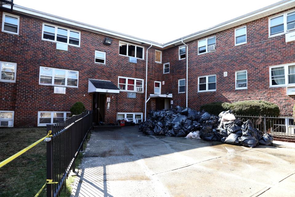 The day after a fire at 17 Slinn Ave. in the Surrey Carlton Apartments complex in Spring Valley, Feb. 26 2024. The fire destroyed numerous apartments and displaced at least 89 people.