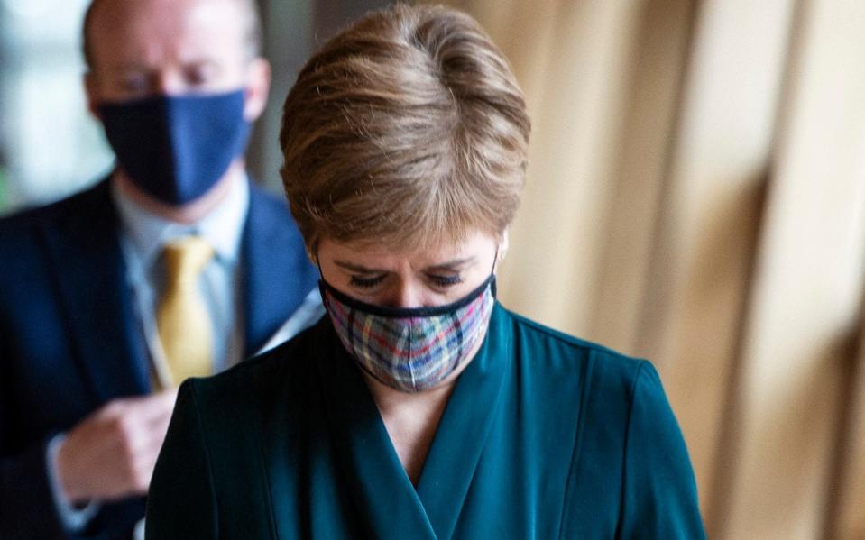 Scotland's First Minister Nicola Sturgeon arrives to attend First Minster's Questions - ANDY BUCHANAN/AFP