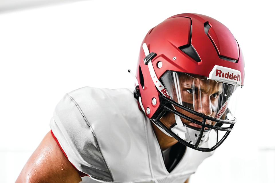 Riddell's new football helmet, Axiom. (Photo by: Riddell)