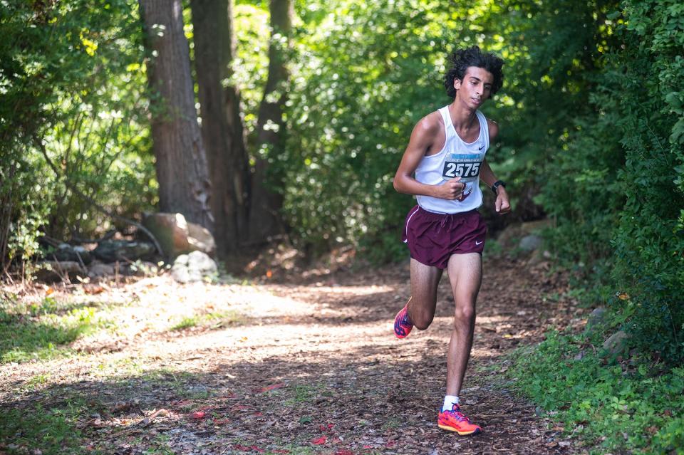 Arlington's Ethan Green competes in the boys division 1 race during the Somers Big Red Cross-Country Invitational at Somers High School in Lincolndale, NY on Saturday, September 10, 2022. KELLY MARSH/FOR THE JOURNAL NEWS