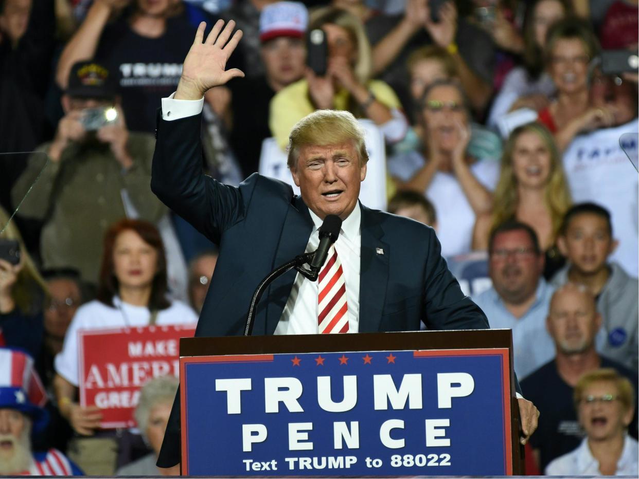 Donald Trump heads back to Phoenix, Arizona for a political rally. The governor of Arizona will not be in attendance: ROBYN BECK/AFP/Getty Images