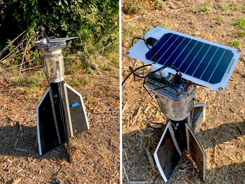 Side by side collage of two robots used for winemaking