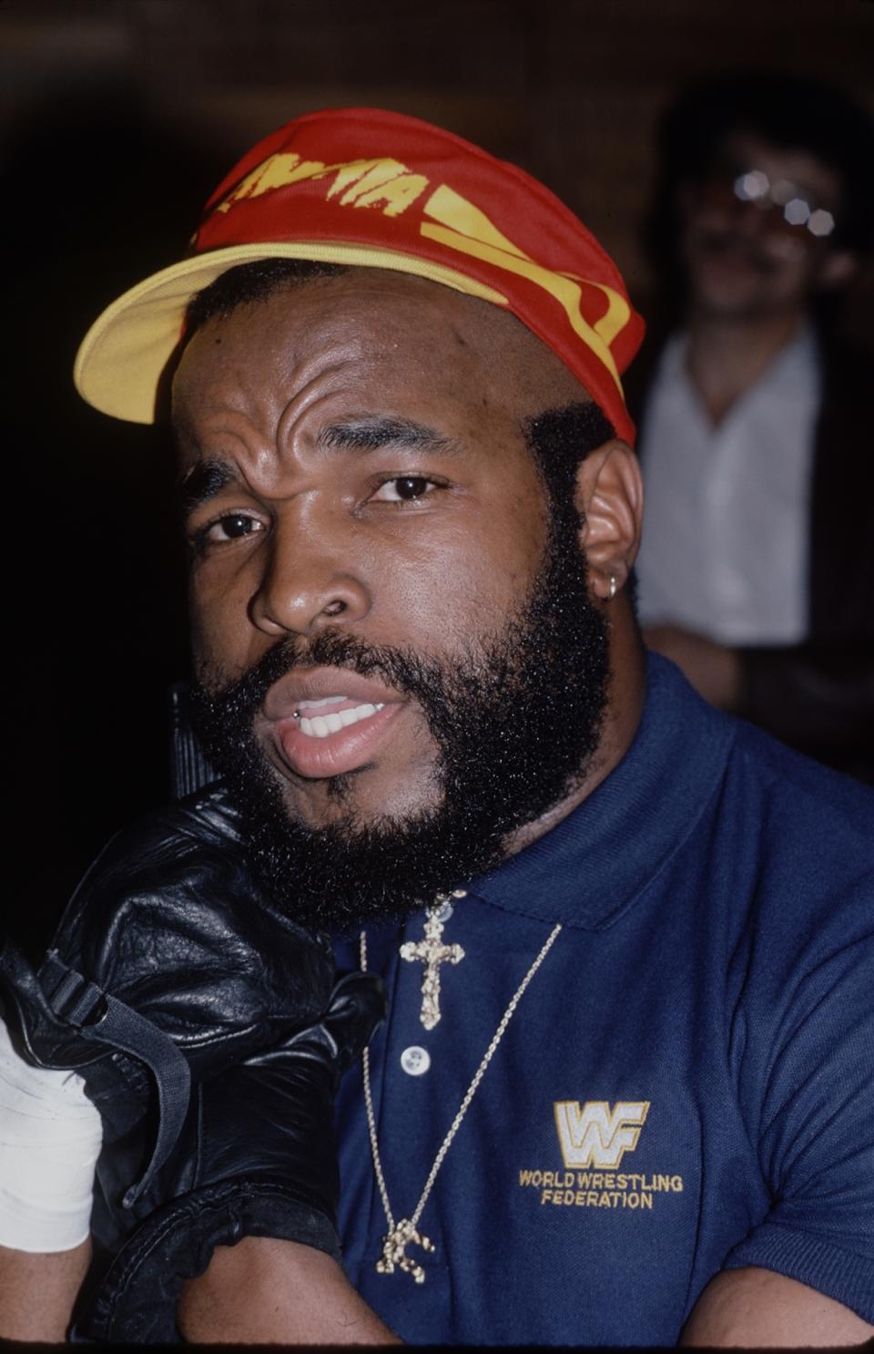 Mr. T appeared in the <a href="https://vimeo.com/249748817" rel="nofollow noopener" target="_blank" data-ylk="slk:inaugural Wrestlemania;elm:context_link;itc:0;sec:content-canvas" class="link ">inaugural Wrestlemania</a> paired with Hulk Hogan in a tag team match against Roddy Piper and Paul Orndorff. Mr. T followed up the next year with a boxing match against Roddy Piper at Wrestlemania 2.