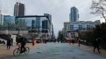 Robson Square not yet the celebrated heart of Vancouver it's designed to be