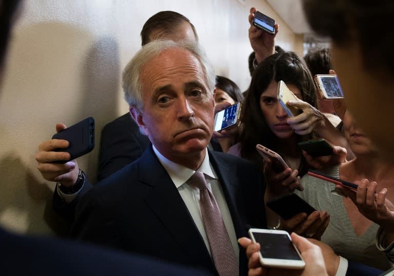 Republican Senator Bob Corker, pictured in July 2018 on Capitol Hill, demanded that the Trump administration issue a clear statement on whether Prince Mohammed was involved in Jamal Khashoggi's murder