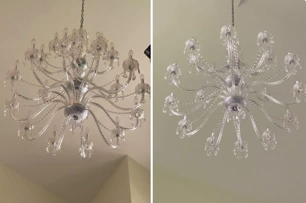 A crystal chandelier cleaner that'll leave your light fixtures looking shiny