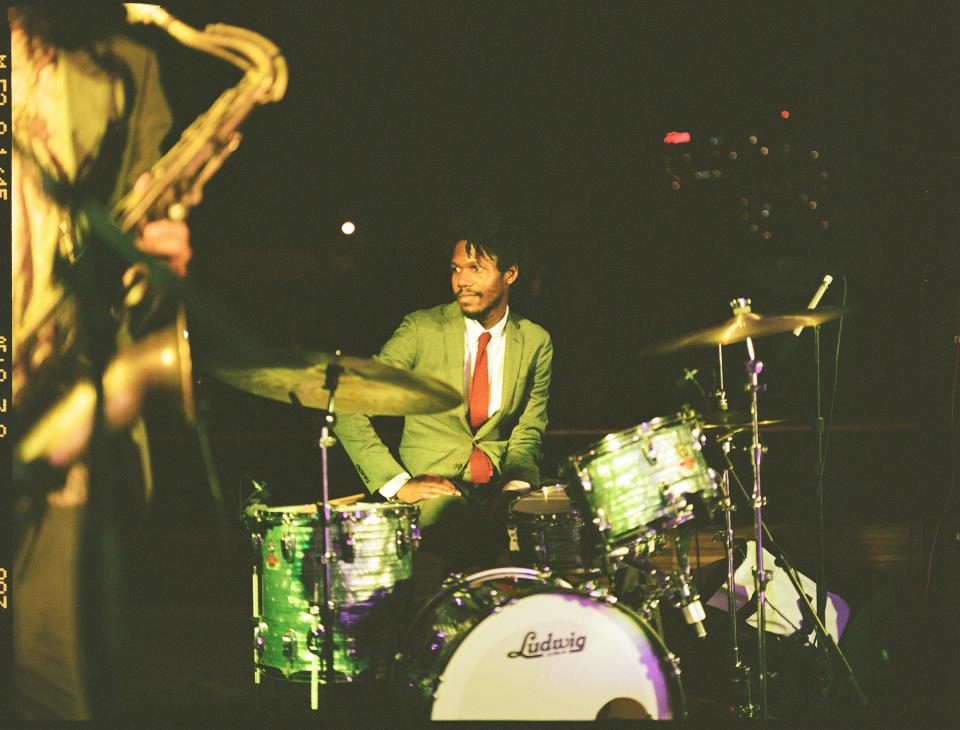 We were lucky enough to have jazz band Onyx Collective perform at the beginning of our reception. This is an amazing shot of drummer Austin Williamson.