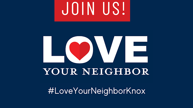 Banner of Love Your Neighbor initiative being pushed in February by several houses of worship in Sequoyah Hills and elsewhere.