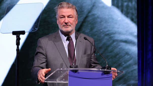 PHOTO: Alec Baldwin speaks onstage at the 2022 Robert F. Kennedy Human Rights Ripple of Hope Gala at New York Hilton, Dec. 6, 2022, in New York. (Mike Coppola/Getty Images)