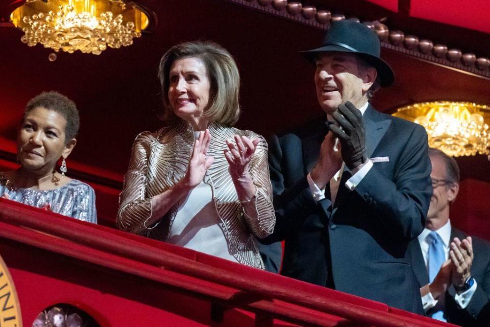 House Speaker Nancy Pelosi and husband Paul Pelosi attend the 45th Kennedy Center Honors at the John F. Kennedy Center for the Performing Arts in Washington, D.C., on Dec. 4, 2022, a month after he was released from the hospital following the attack. / Credit: SAUL LOEB/AFP via Getty Images