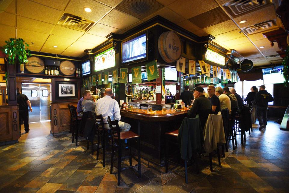 Interior photo of the bar at Grasshopper Too Irish Pub & Restaurant in Wayne on Monday, March 14, 2022. 