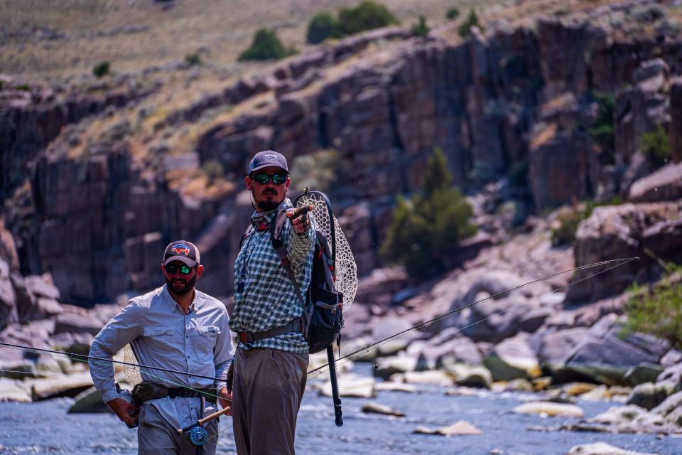 Sioux Falls local Nick Bentele and his friend Aaron Gerlovich fly fish in Wyoming in July 2021. The two are featured in the documentary "Blood Knot," which was recently released on Amazon Prime Video.