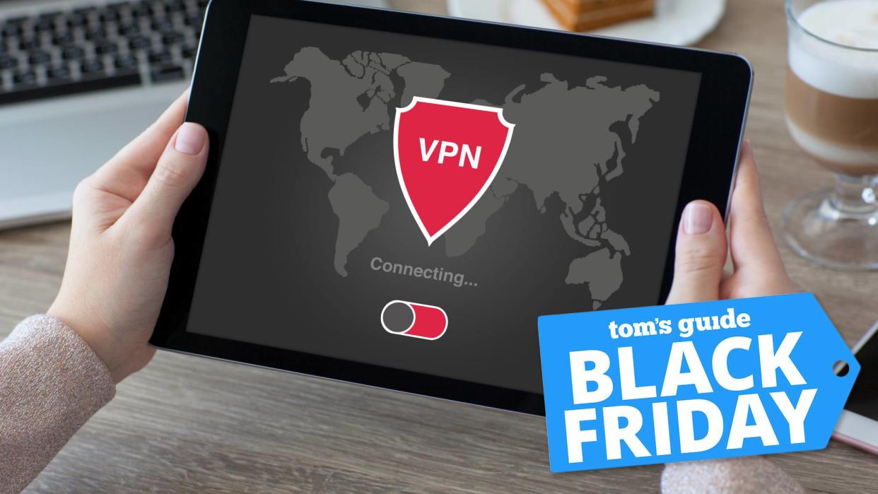  A VPN on a tablet with a Black Friday tag. 