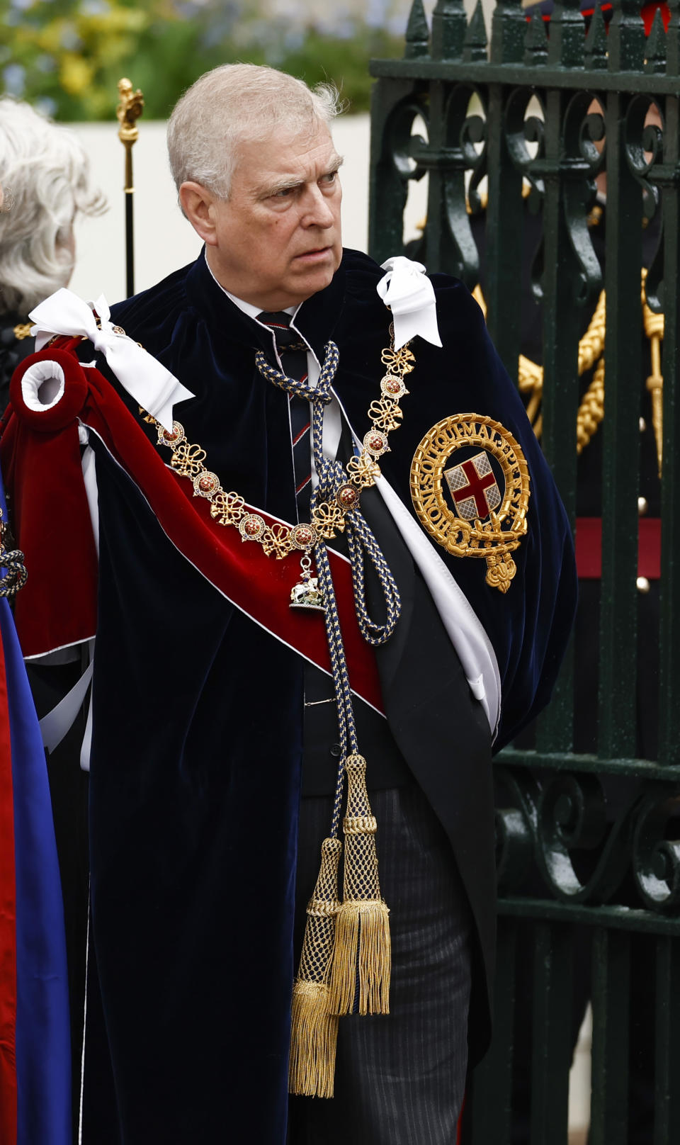 LONDON, ENGLAND - MAY 06: Prince Andrew, Duke of York departs the Coronation of King Charles III and Queen Camilla on May 06, 2023 in London, England. The Coronation of Charles III and his wife, Camilla, as King and Queen of the United Kingdom of Great Britain and Northern Ireland, and the other Commonwealth realms takes place at Westminster Abbey today. Charles acceded to the throne on 8 September 2022, upon the death of his mother, Elizabeth II. (Photo by Jeff J Mitchell/Getty Images)