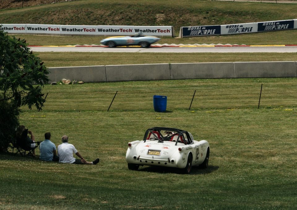 <p>If you need a break from walking, you can pretty much use your car as a golf cart, and simply drive to where you want to go and park at any of the corners, as long as you keep clear of the paddock. </p>