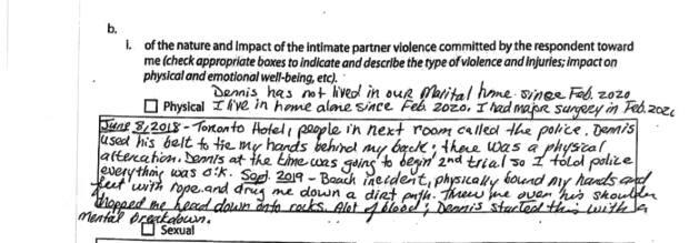 Lisa Andrik-Oland's handwritten account of what she says were two physical assaults by Dennis Oland may not be enough to trigger new police investigations. 