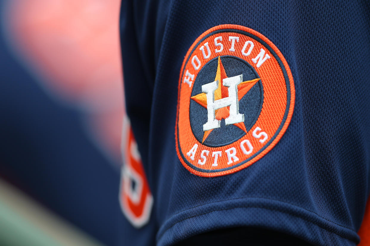 Astros logo on a jersey.