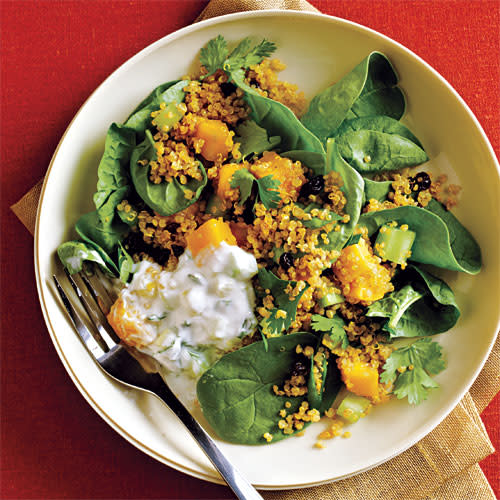 Curried Quinoa Salad with Cucumber-Mint Raita