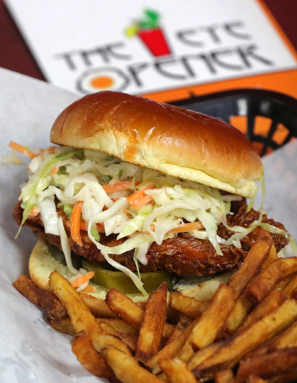 The Eye Opener isn't open for just breakfast and lunch anymore. You can now grab the customer-favorite honey hot chicken sandwich, topped with slaw and pickles and served with fries, for dinner rom 4 p.m. to 8:30 p.m. Monday through Friday.