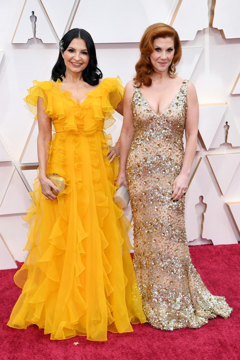 HOLLYWOOD, CALIFORNIA - FEBRUARY 09: (L-R) Kathrine Narducci and Stephanie Kurtzuba attend the 92nd Annual Academy Awards at Hollywood and Highland on February 09, 2020 in Hollywood, California. (Photo by Kevin Mazur/Getty Images)