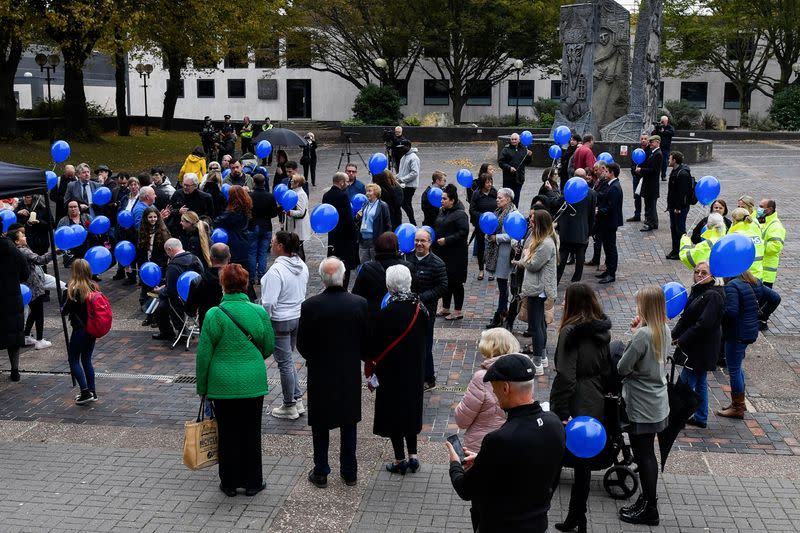 Vigil held for killed British MP Amess, in Southend-on-Sea